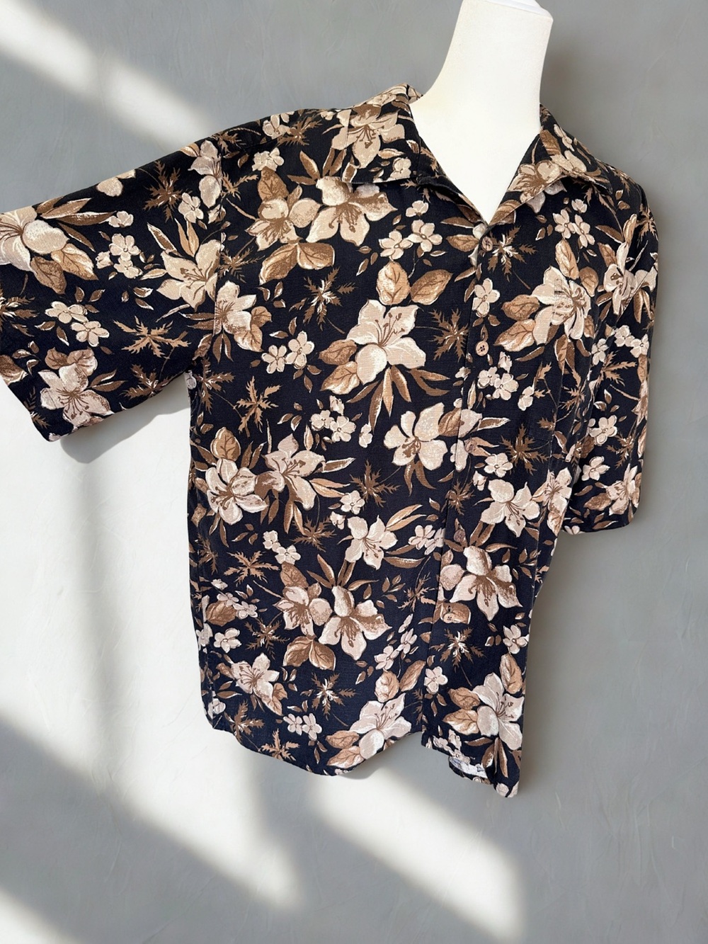 Pusser’s West Indies Men's Large Floral Hawaiian Shirt - Silk Blend Tropical